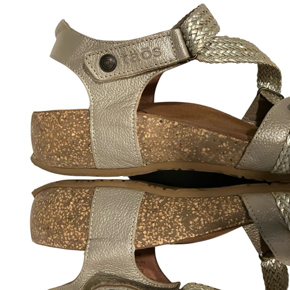 new TAOS Trulie 41 / 10 - 10.5 Woven Leather Ankle Strap Comfort Sandals Stone - Picture 7 of 11